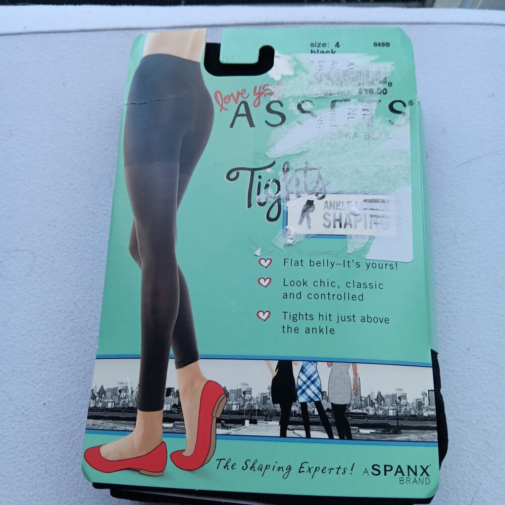 Spanx Love Your Assets Tights Size 4 Black Ankle Length Shaper NEW